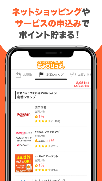 ちょびリッチの画面